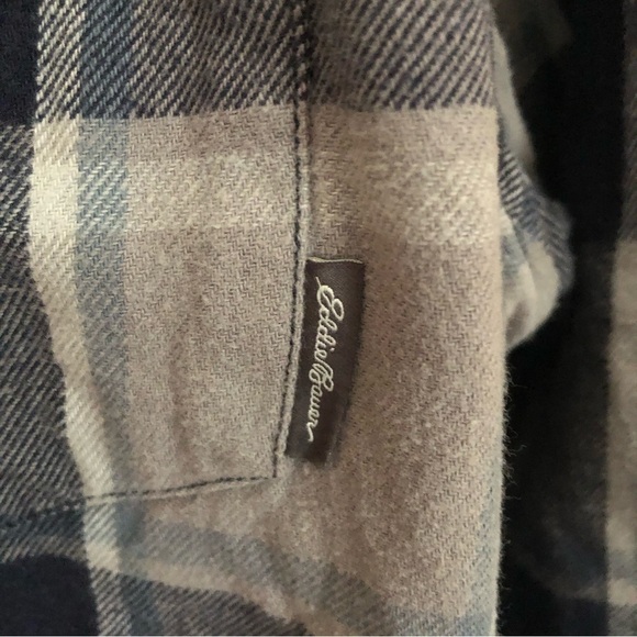 EDDIE Bauer Men’s Cozy Plaid Flannel Button Down Shirt Large - Picture 5 of 9